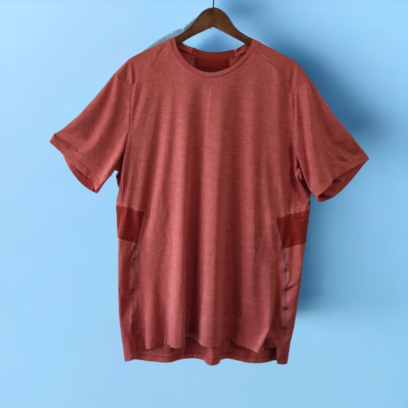 Lululemon Men’s Fast And Free Short Sleeve In Heathered Cayenne/Cayenne XL - Picture 2 of 5